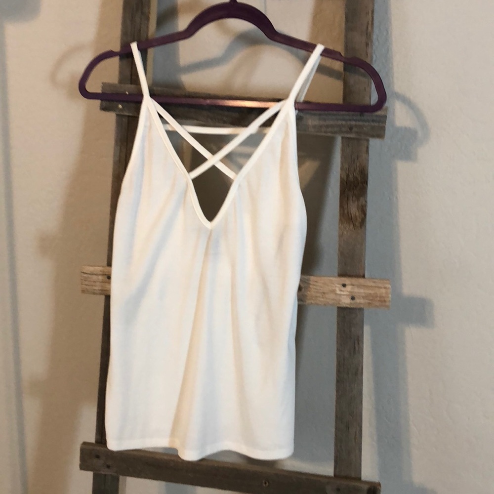 Deep V strapped tank top- never worn